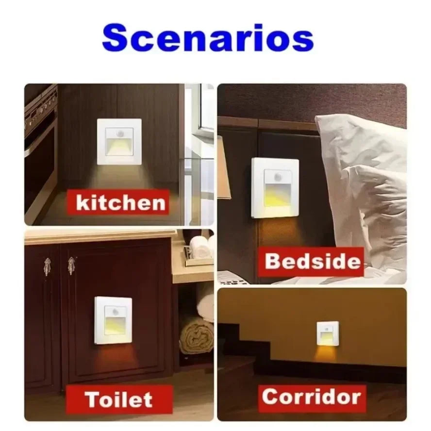 Automatic PIR Motion Sensor LED Recessed Step Light for Safe Stairways